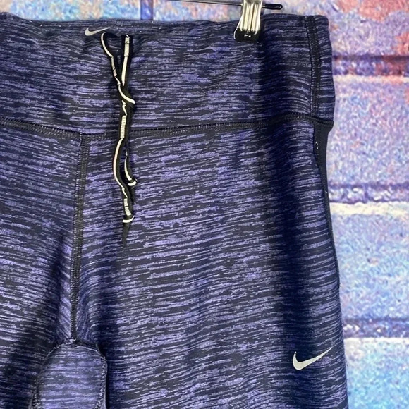 Nike Dry Fit Woman’s Activewear Leggings Blue Black Large - Picture 3 of 8